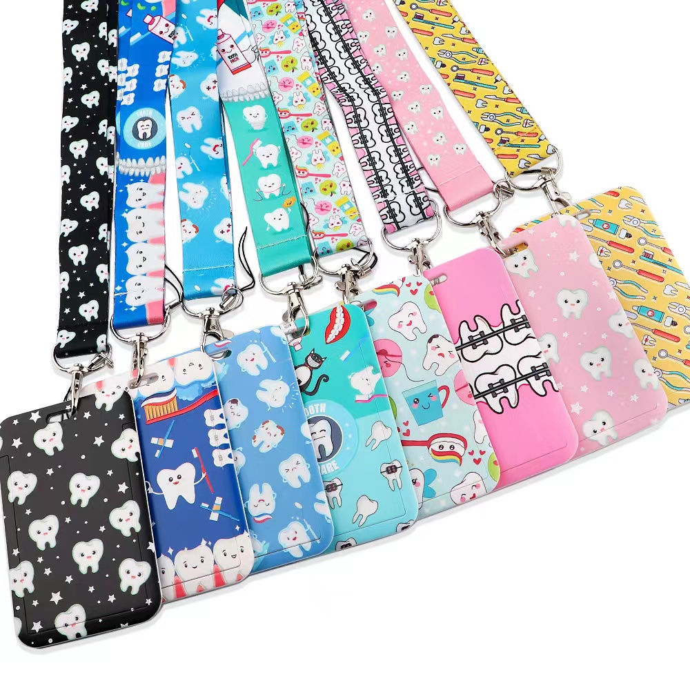 Dentist Cartoon ID Lanyard Campus Bus Card Lanyard Keychain Dentist ID