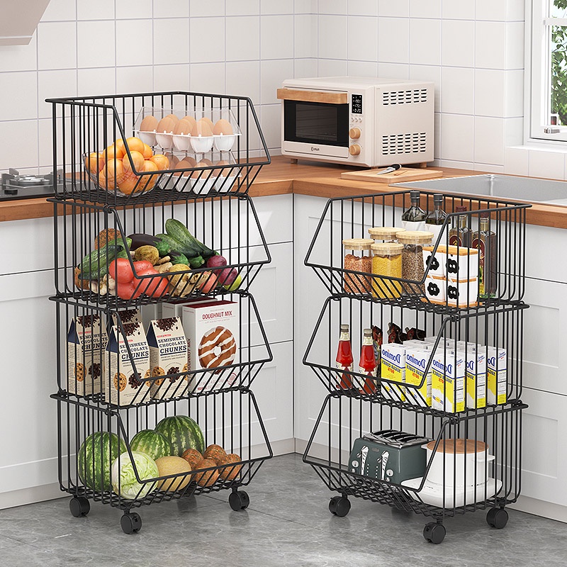 Kitchen rack vegetable basket multifunctional household floorto