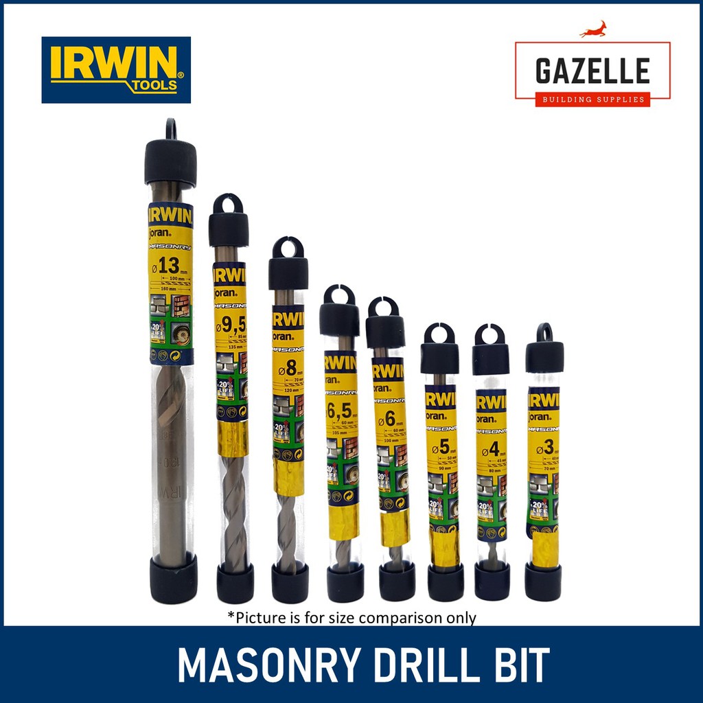 Irwin Masonry Drill Bit Chrome Vanadium Shaft Bits Sold Per Piece