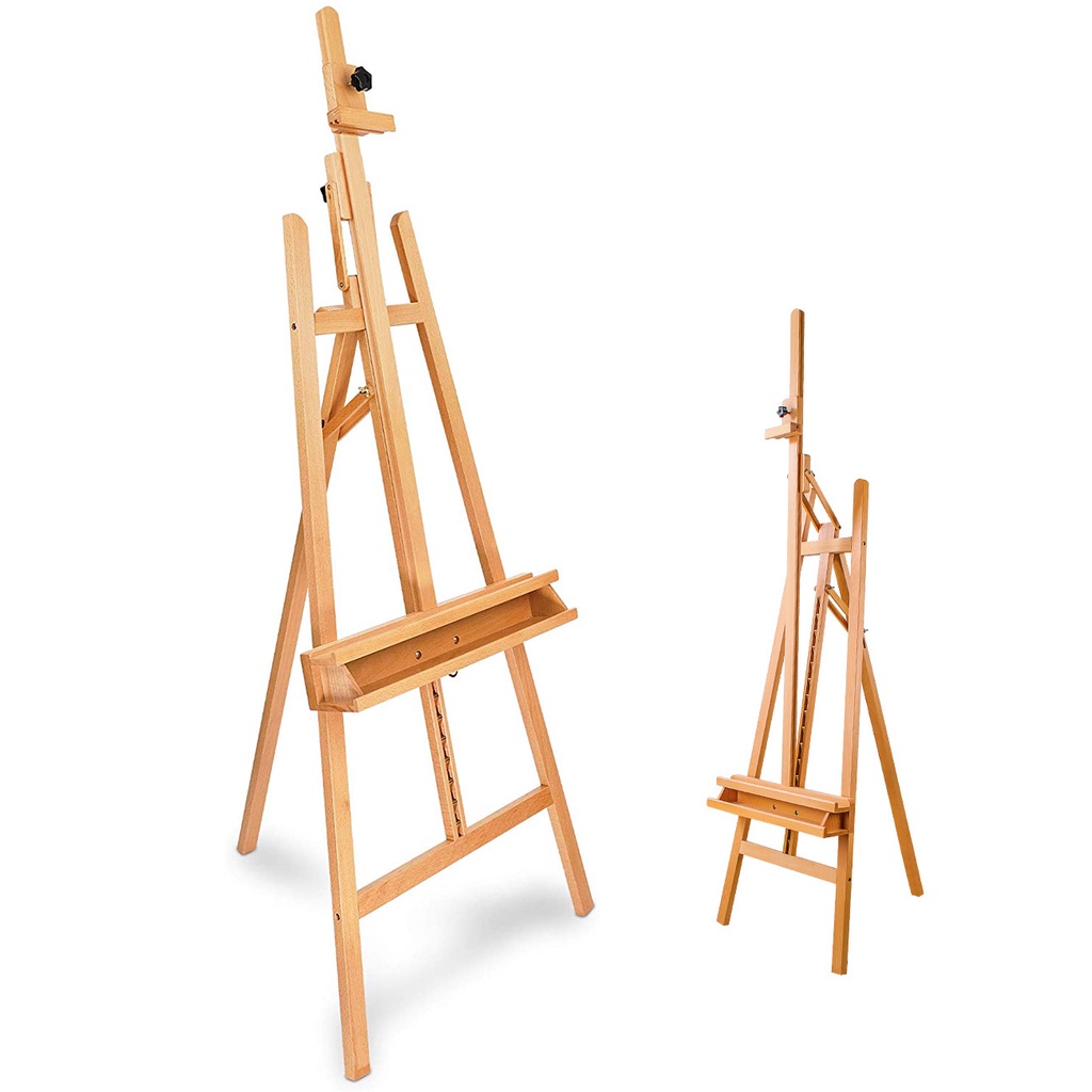 Wooden Forward Tilt Studio Easel, AFrame Adjustable Beech Easel Stand