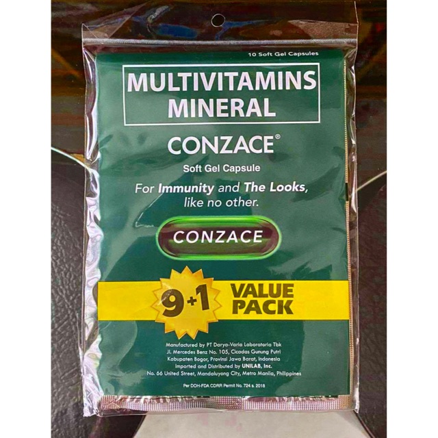 Conzace Multivitamins Mineral 10 Softgel Capsules Shopee Philippines