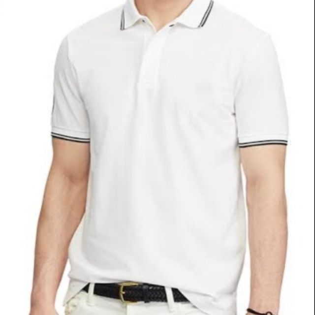 ORIGINAL GIORDANO WHITE POLO SHIRT FROG EMBROIDERED LOGO MEDIUM