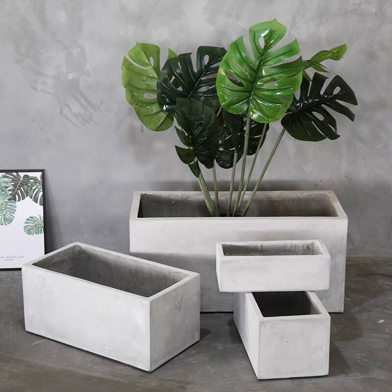 Concrete Pot Mold Big Size Rectangular Concrete Planter Silicone Mold