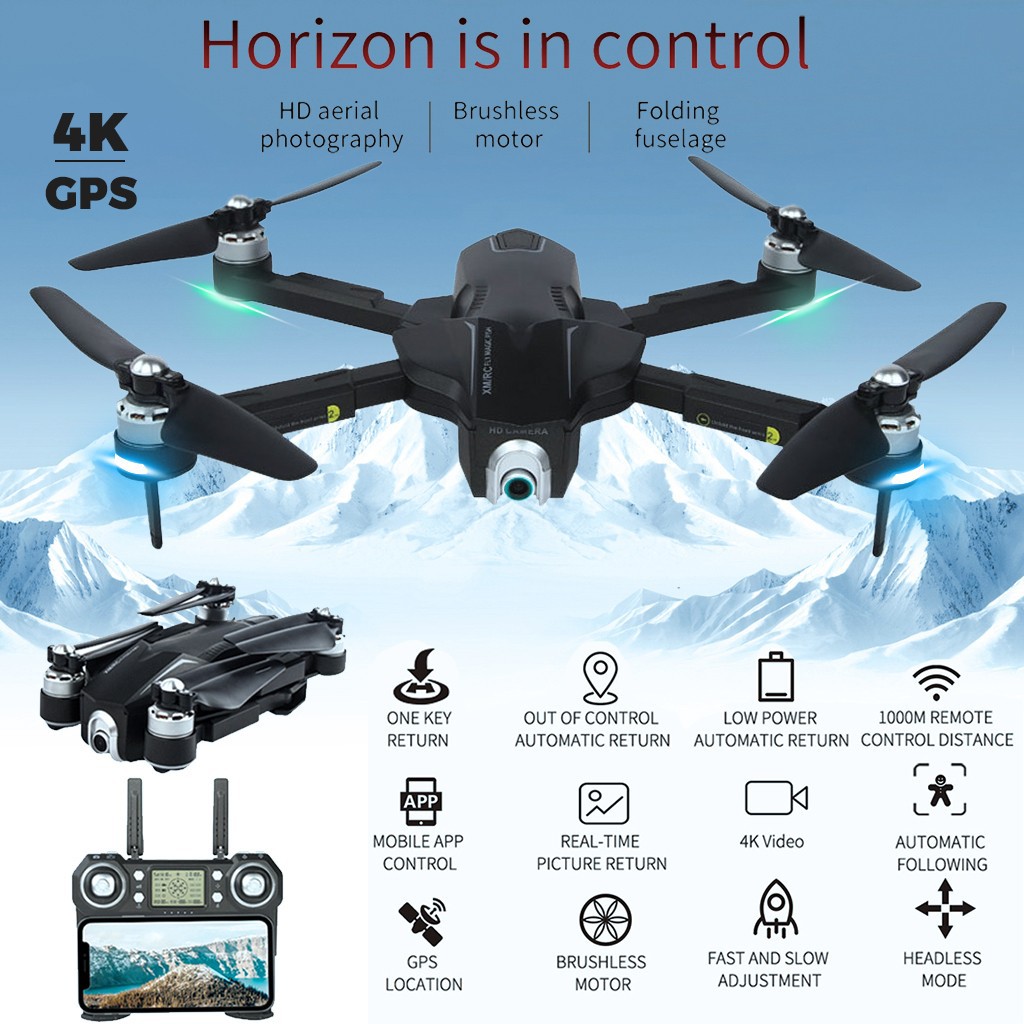 XMRC M8 GPS 5G WIFI FPV 4K Ultra HD Camera Brushless Foldable RC Drone