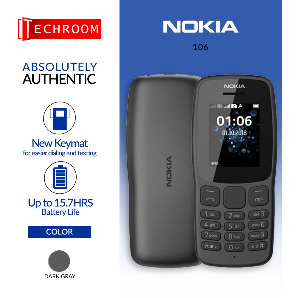 NOKIA 106 DS 2018 Dark Grey (BRAND NEW, ABSOLUTELY AUTHENTIC