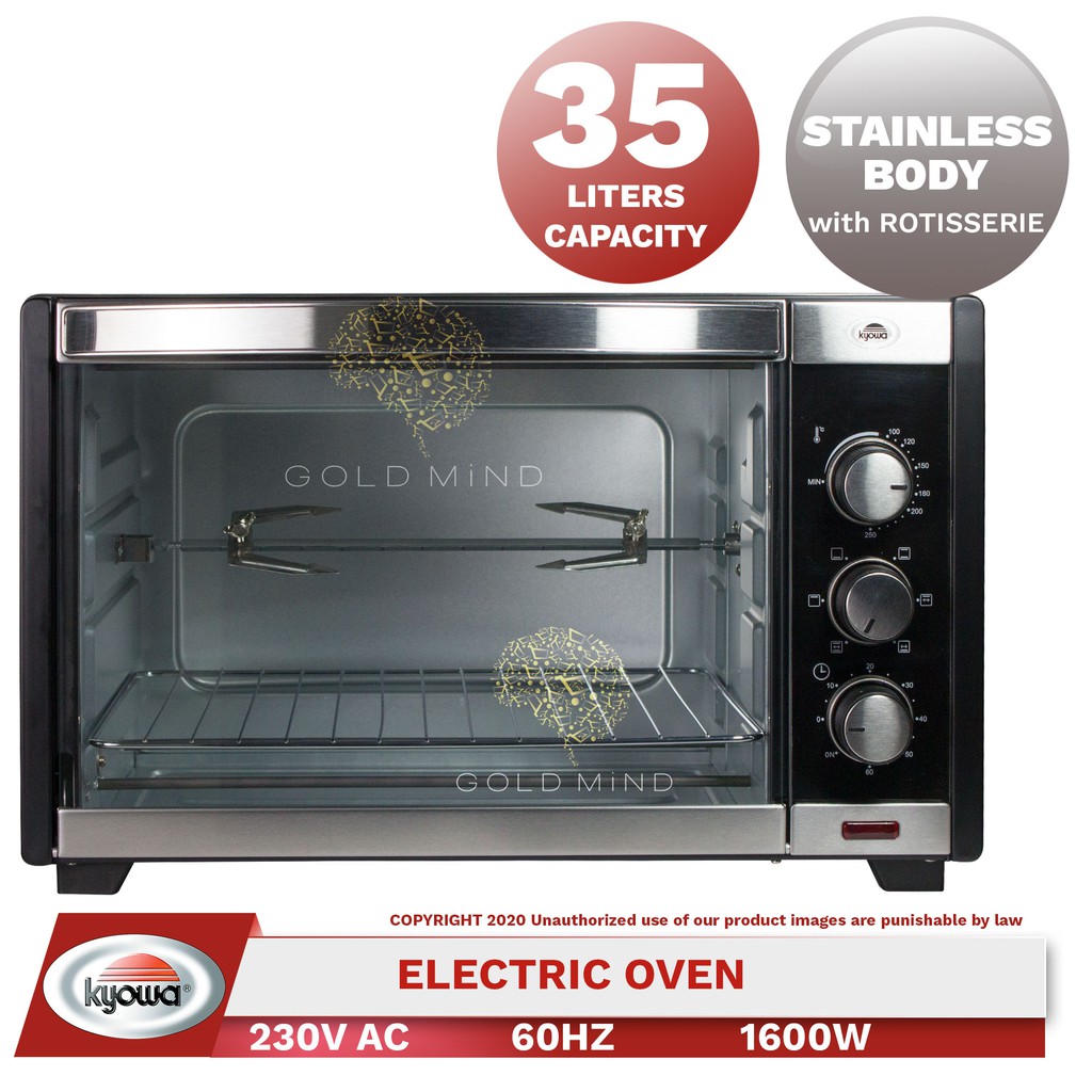 Kyowa 35L Electric Oven w/ Rotisserie Stainless Steel Body 1600W