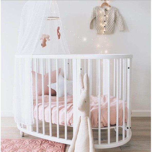 AlltheWay Wooden Oval Crib Convertible Oval Wooden Crib similar to