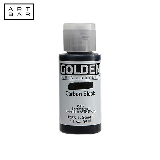 Golden Fluid Acrylic 00020401 Carbon Black 1 Oz / 30 ml (Paint) Art Bar PH Shopee Philippines