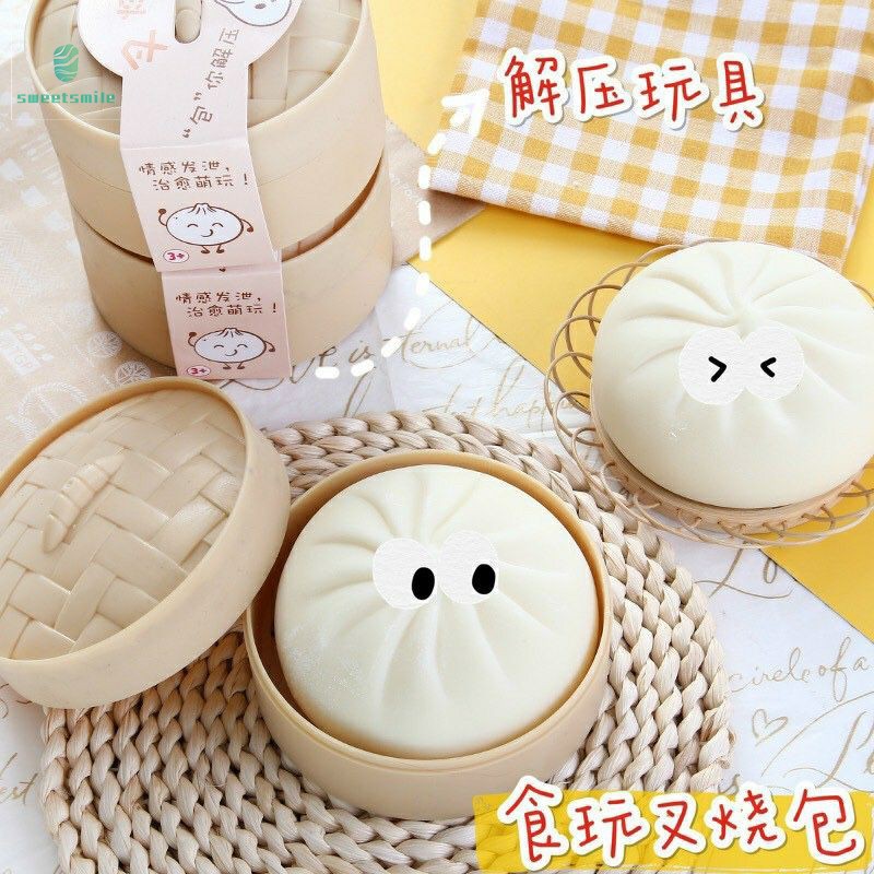 Squishy Funny Sensory Fidget Toy Tiktok Steamed Stuffed Bun Simulation