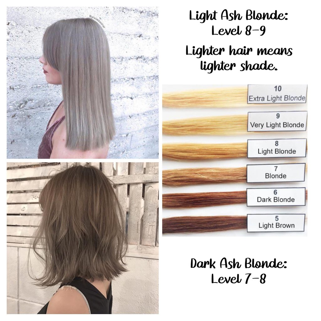 ash hair color levels
