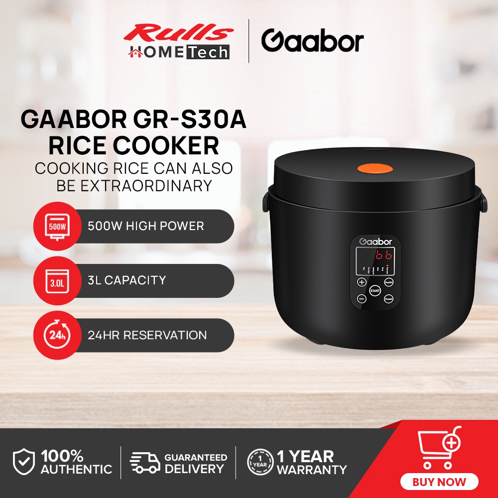 Gaabor GRS30A Rice Cooker MultiFunctional Cooking NonStick Coating