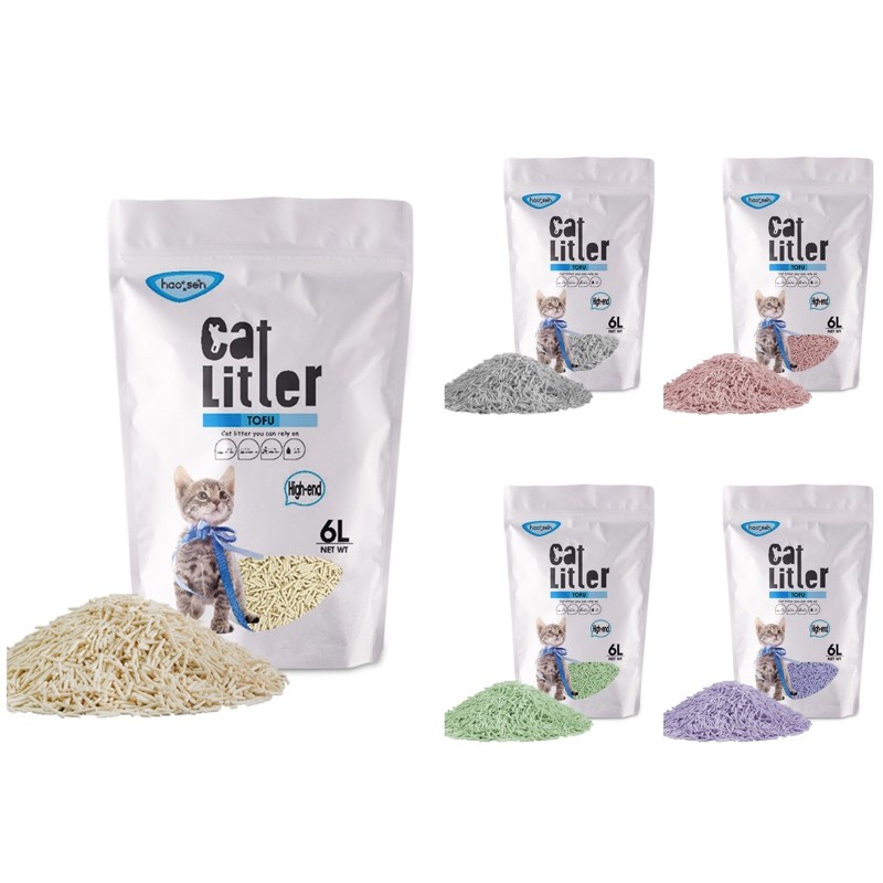 Tofu Cat Litter 6L in Resealable Bag Flushable Cat Litter 6L Shopee