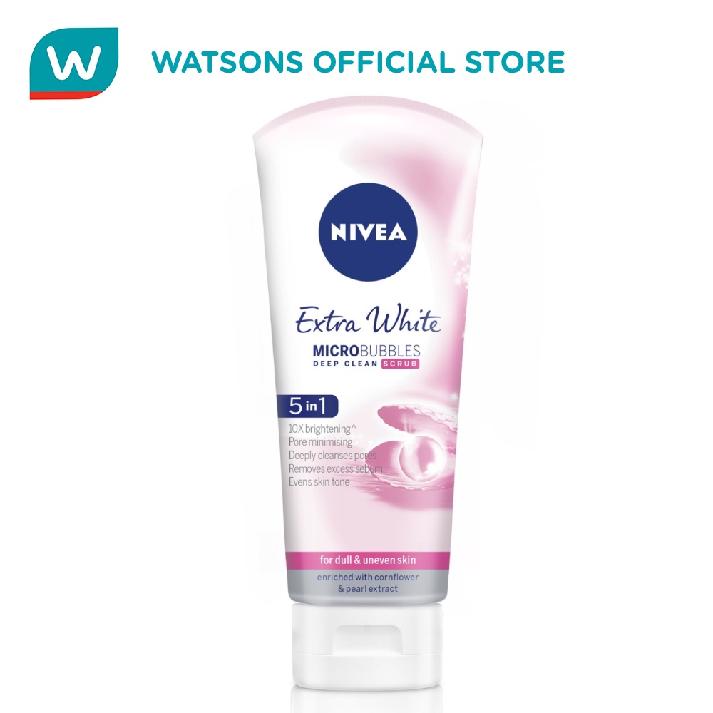 NIVEA Face Cleanser Extra White 5in1 Deep Clean Whitening Face Scrub