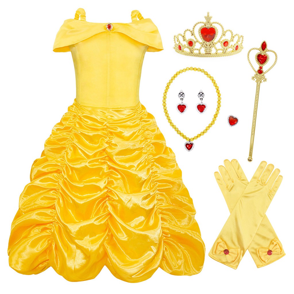 Little girls Princess Belle Disney Character Dress The Beast Dress Kids