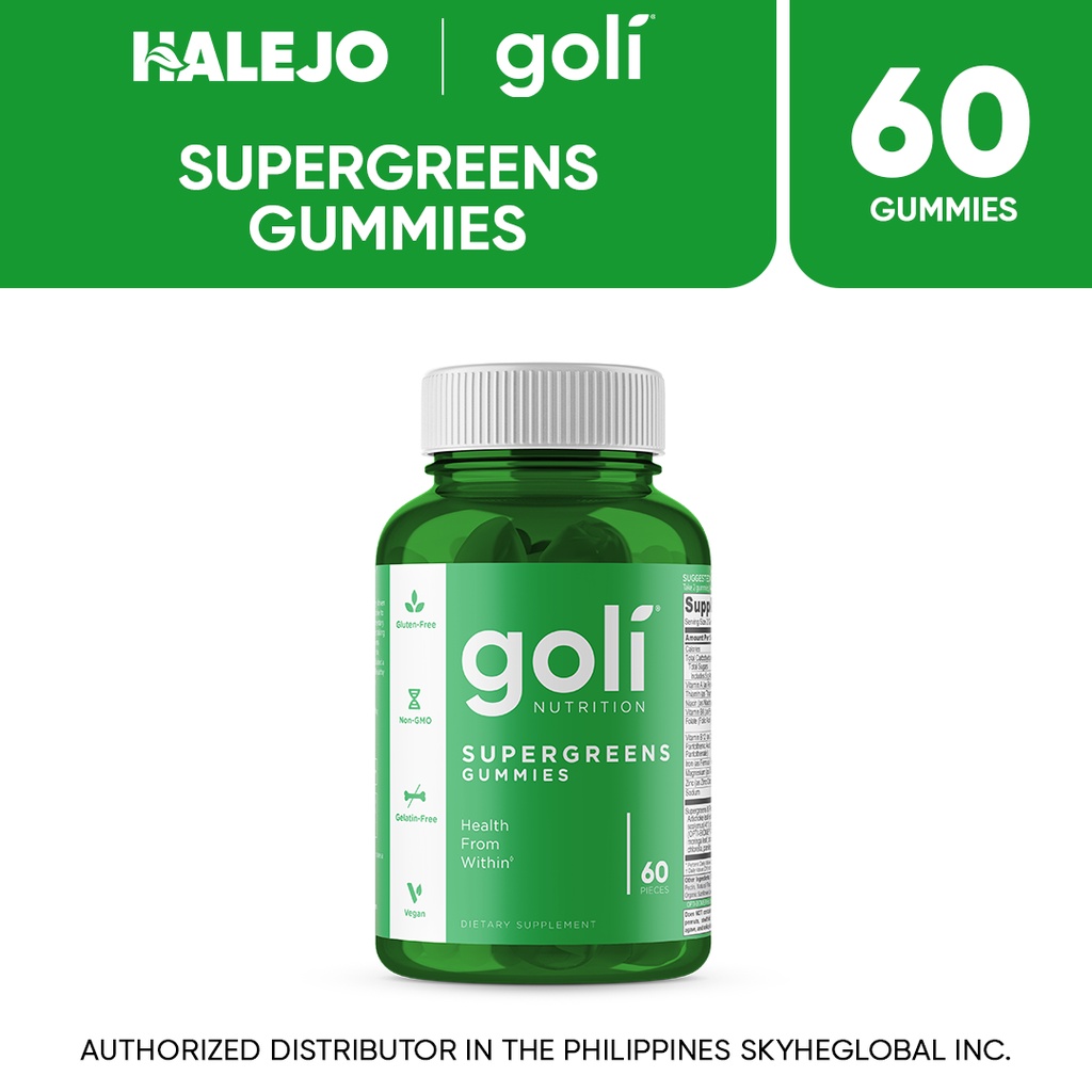 Goli Nutrition Supergreen 1 BOTTLE 3 BOTTLES w/ FREE Ashwa 30 pcs