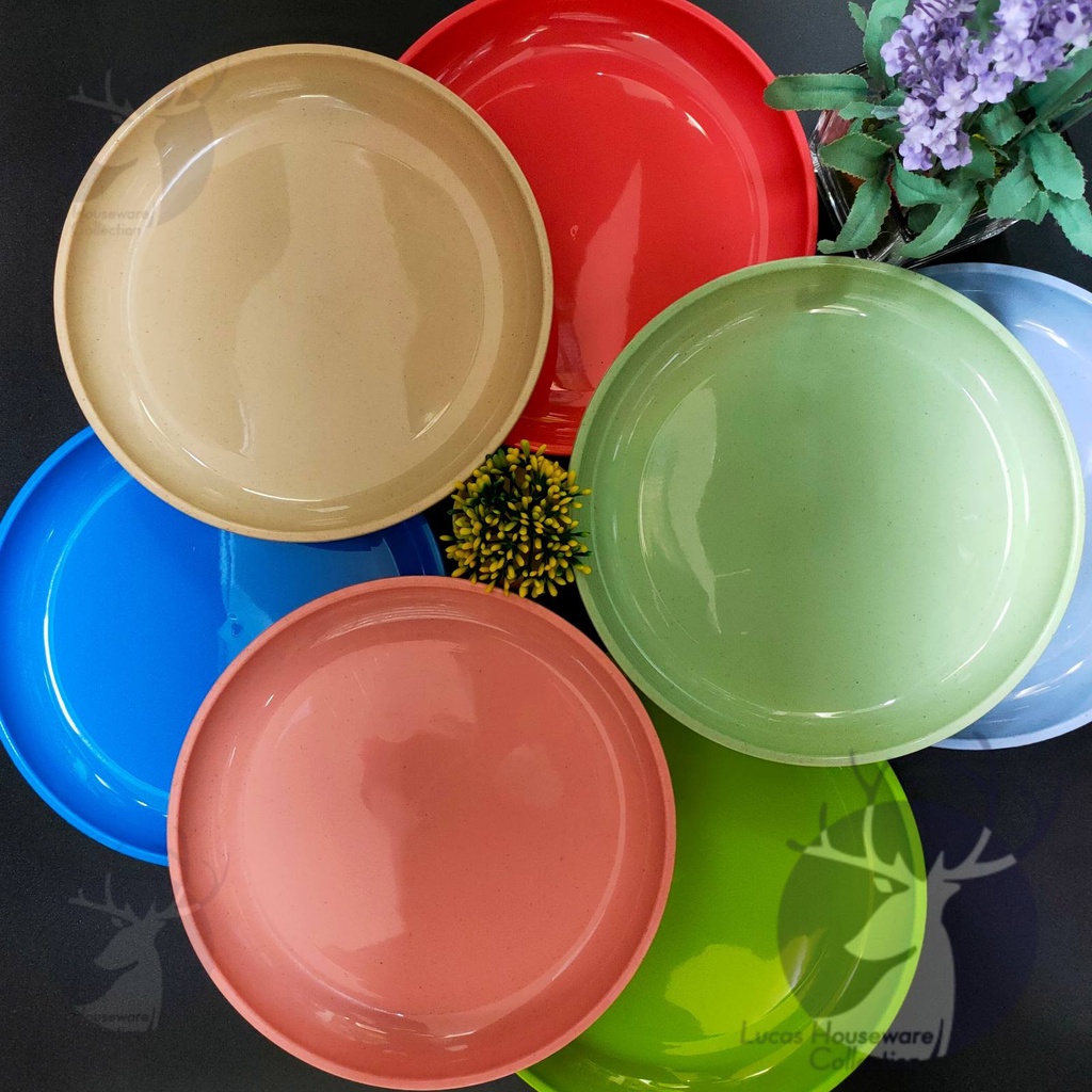 (6 IN 1) 9'' ROUND PLATE / REUSABLE DINNER PLATE / SERVING PLATE