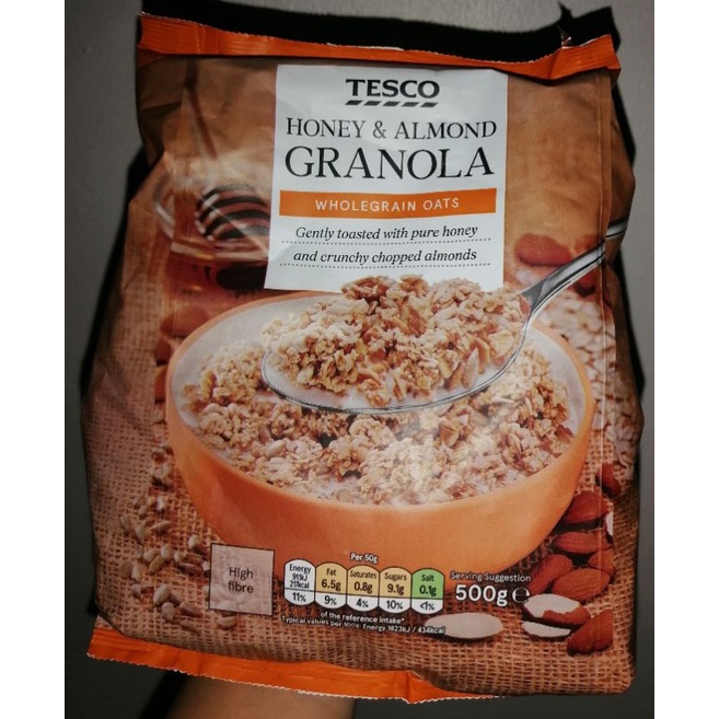 Tesco Honey & Almond Granola 500g Shopee Philippines
