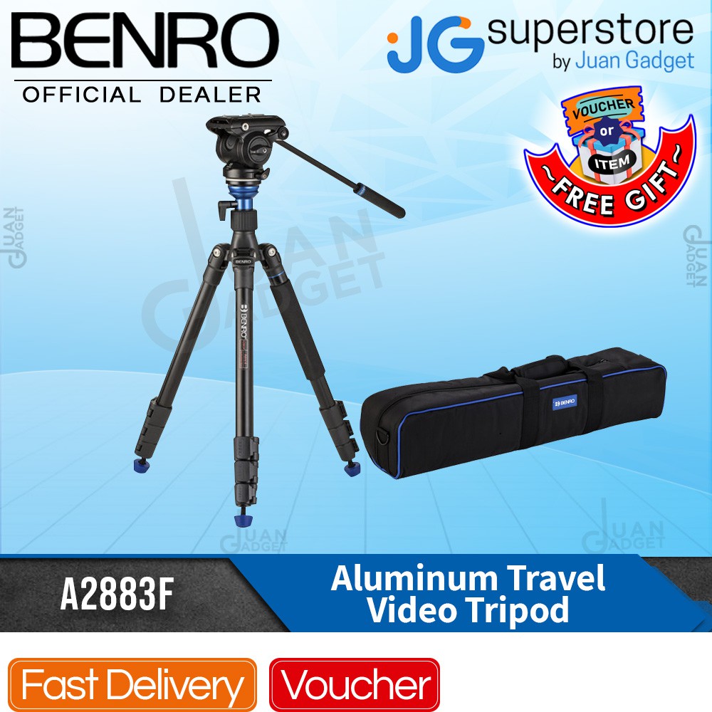 Benro ReverseFolding Aluminum Travel Tripod w/ S4 Pro Fluid Video Head