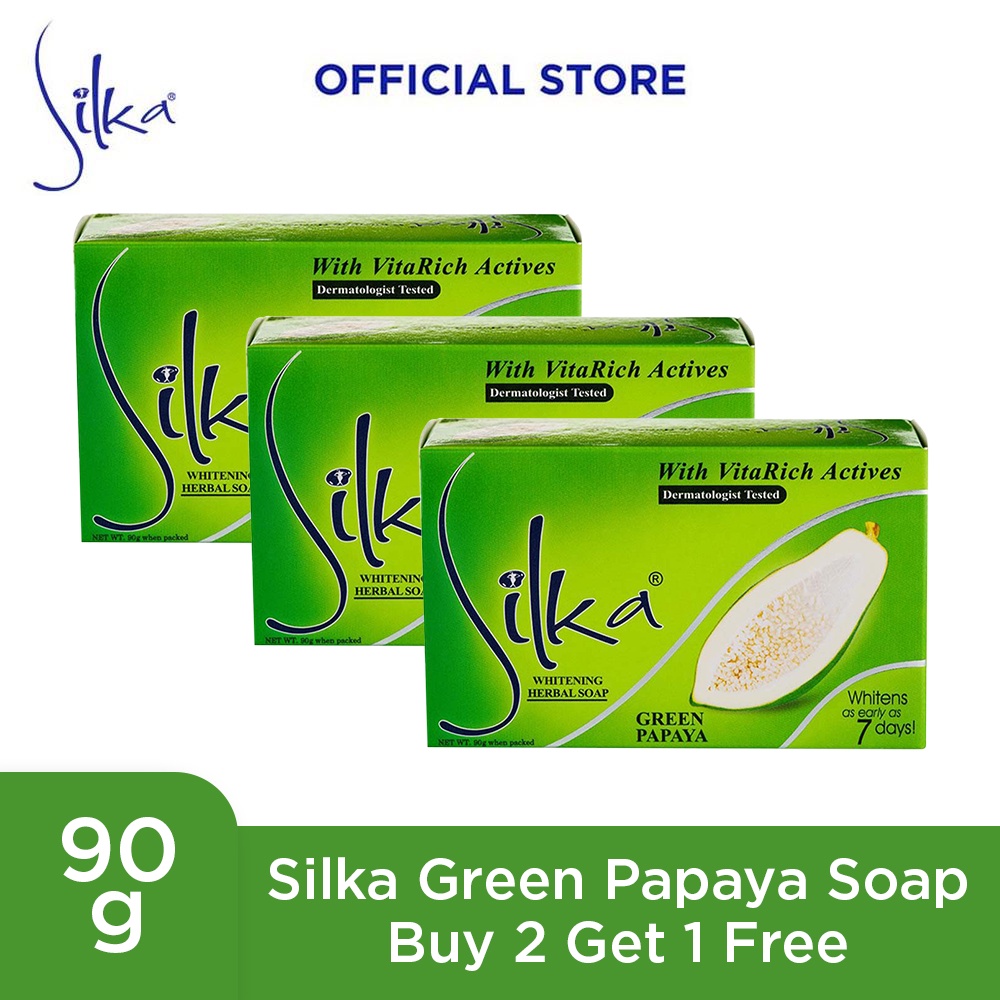 Silka Green Papaya Soap 90grams Buy 2 Get 1 Free Shopee Philippines