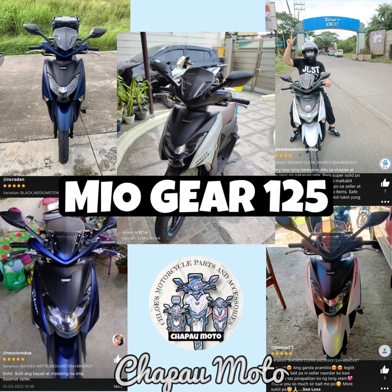 YAMAHA MIO GEAR 125 M3 Msi MXI SPORTY BRACKET SIDE MIRROR AND VISOR SET