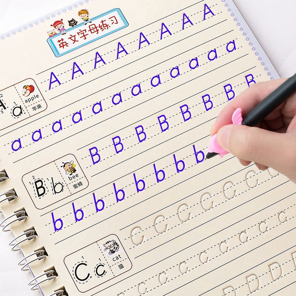 4 Book/Set Kid's Book Reusable Learning Copybook Writing Practice Template Calligraphy Practice