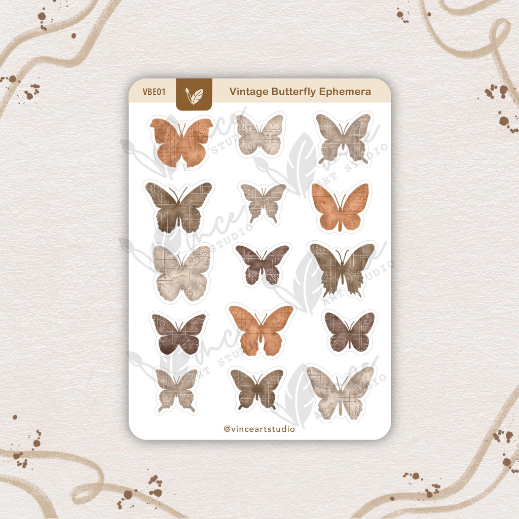 Vintage Butterfly Ephemera Stickers Vintage Stickers Planner
