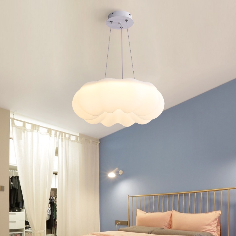 Modern White Pumpkin Chandeliers for Children Room Decoration Builtin