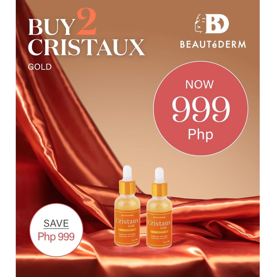 Buy 2 BEAUTeDERM Cristaux Gold Elixir Serum for 999php only! Shopee