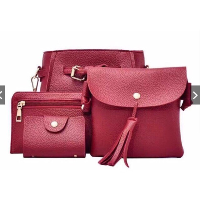 Korean fashion 4 in 1 Sling Bag Korean Leather Bag Shopee Philippines