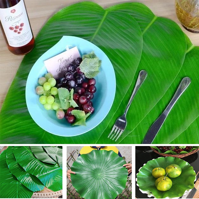 Fake Banana Leaf Artificial Banana Leaf Fake Banana Leaf Placemats Food