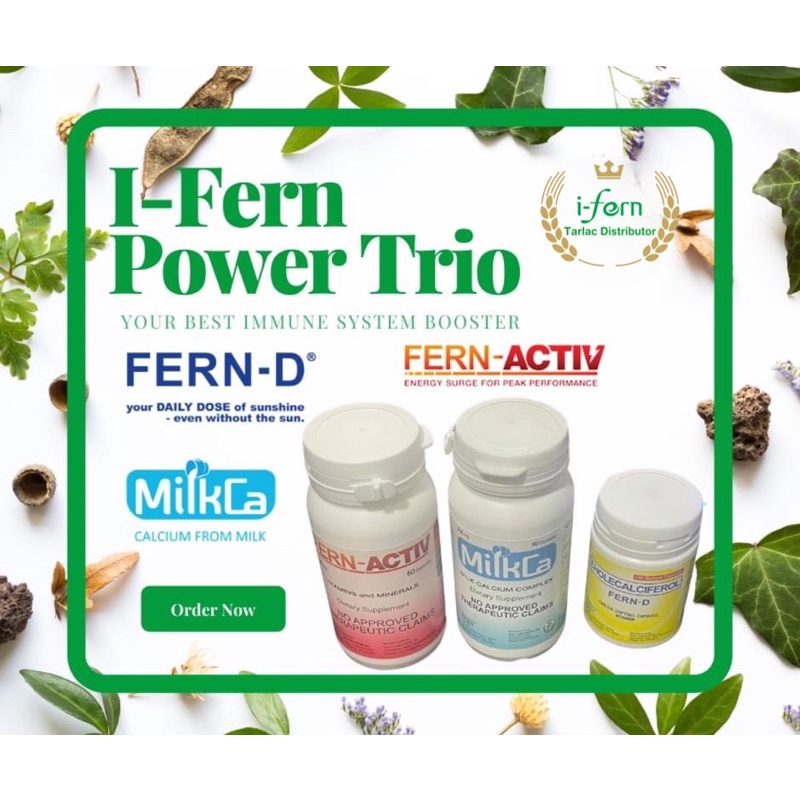 IFERN Power Trio (Fern D 60s bottle, Fern Activ, MilkCa) Shopee