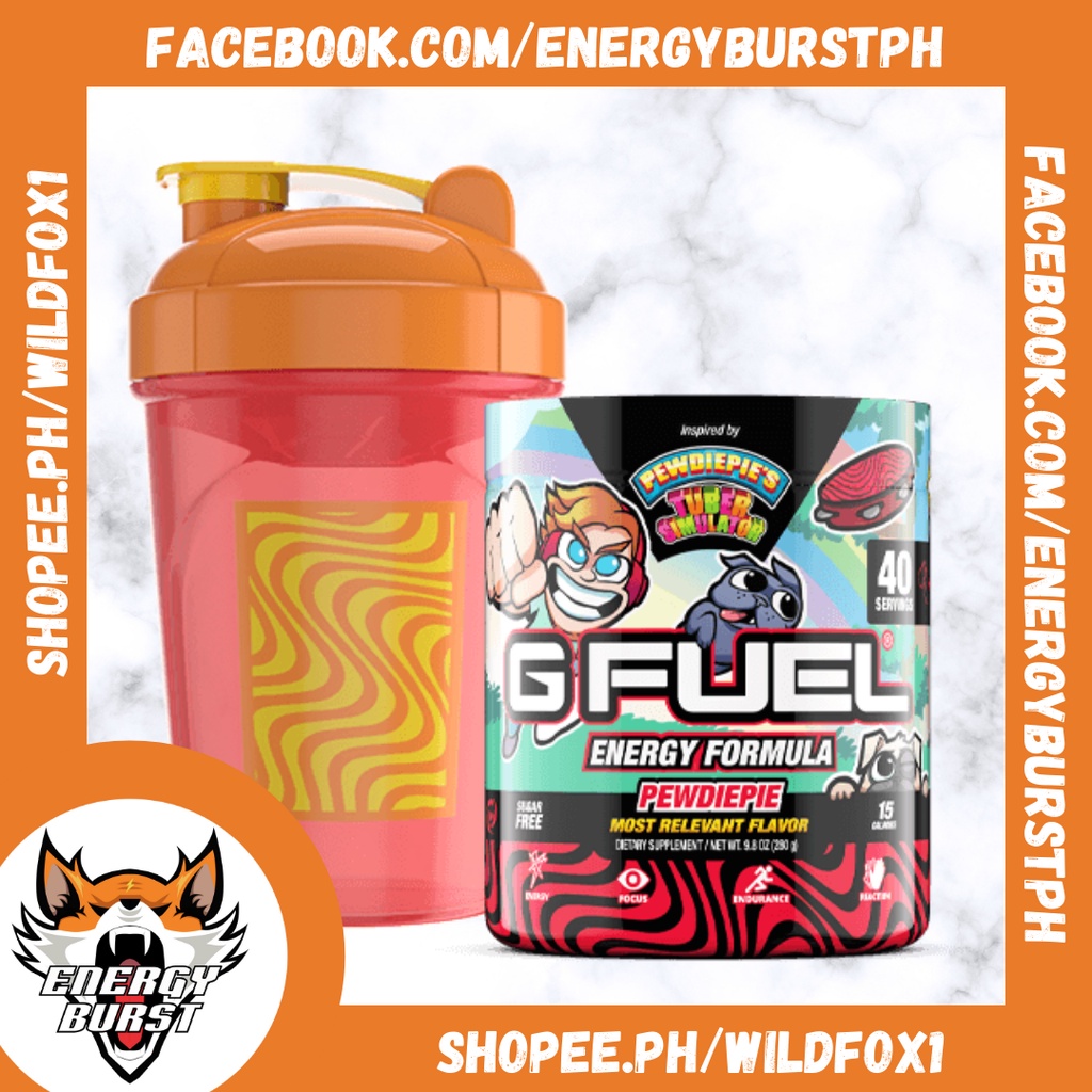 G Fuel The Most Relevant Bundle PewDiePie Reskin + Shaker GFUEL