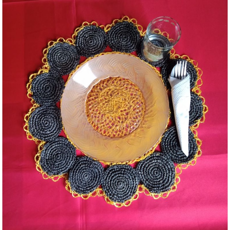 Braided Abaca/ Crocheted Raffia Placemats (Native Handicrafts) Shopee Philippines