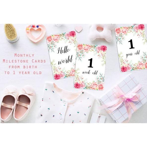 Falsh Baby Monthly Milestone Cards 01 Year Old Baby Development Age
