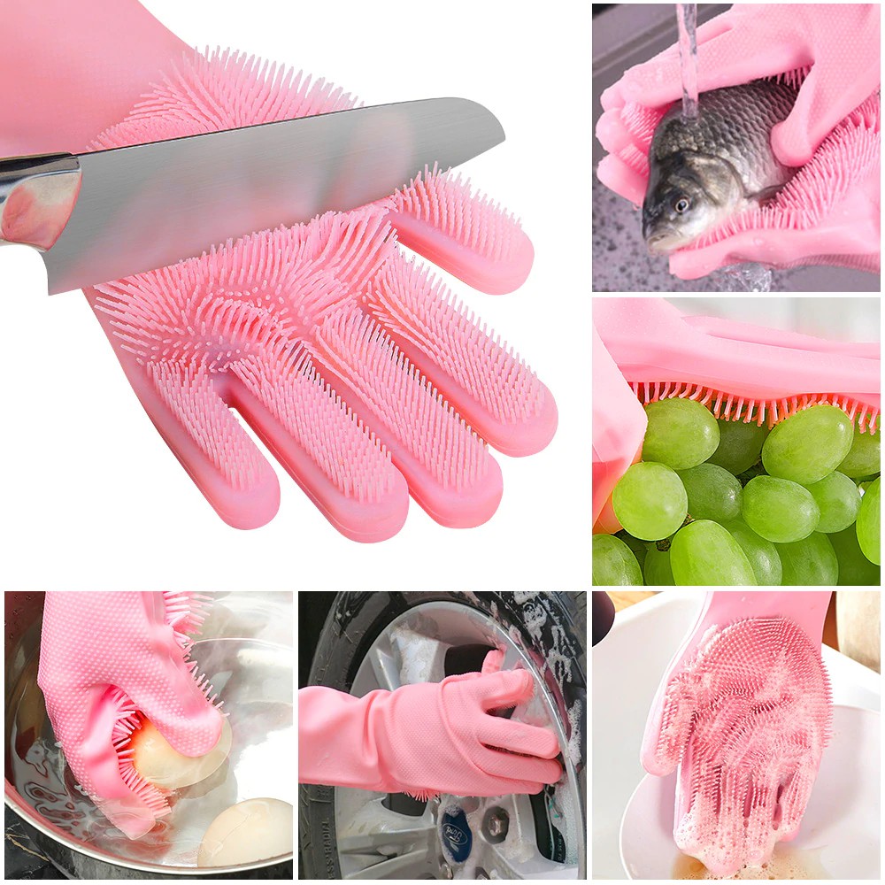 Multi purpose Kitchen Gloves, Silicone Dishwashing Gloves, Cooking and Cleaning Hand Gloves