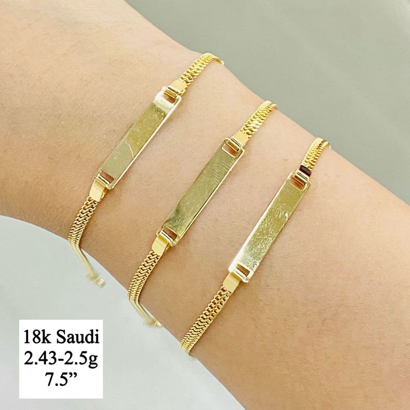 Real ID Bracelet Bar 18k Saudi Gold Pawnable Shopee Philippines