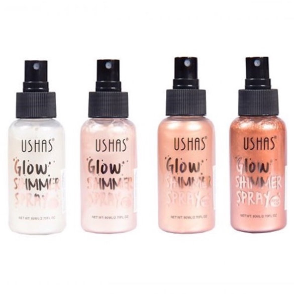 USHAS Glow Diamond Shimmer Primer Body Face Spray Body Glitter Shimmer Night Out Fragrance Mist