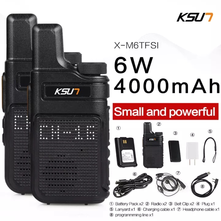 KSUN XM6 Mini Two Way Radio UHF PMR 446 Walkie Talkie 2PCS Portable