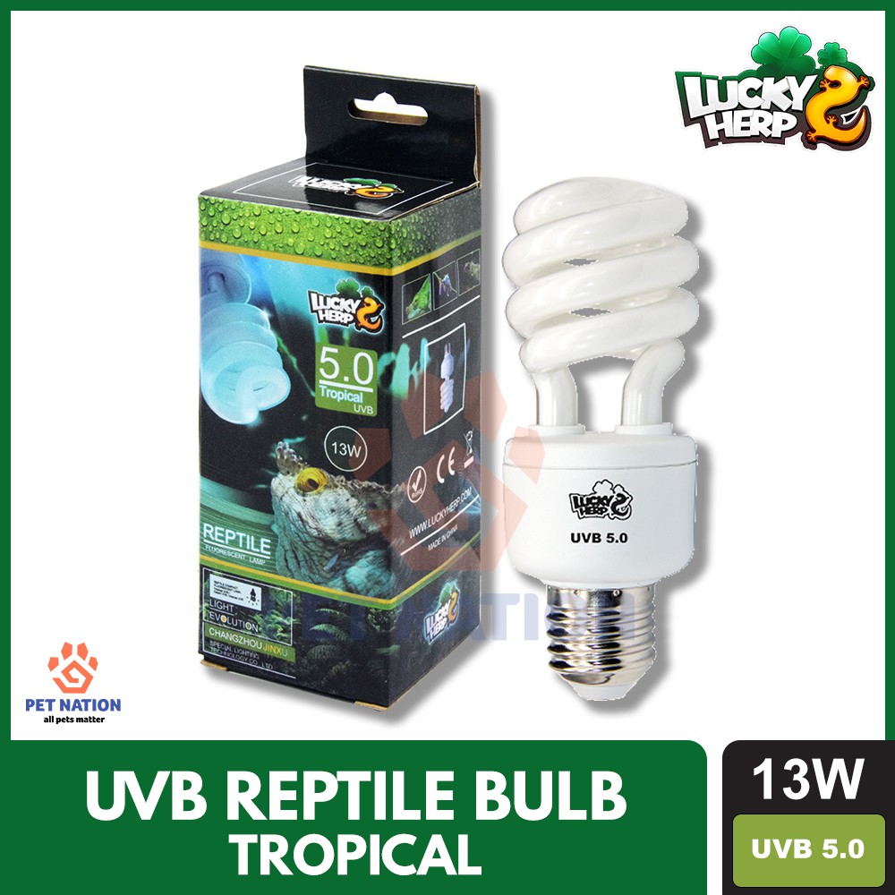 Lucky Herp Reptile UVB Compact Fluorescent Lamp 13W UVB 5.0 CFL UVB