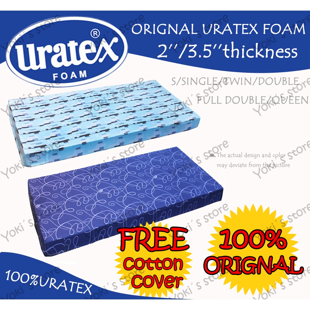URATEX Foam with chover 3.5'' thickness 100 ORIGNAL Matresses Shopee