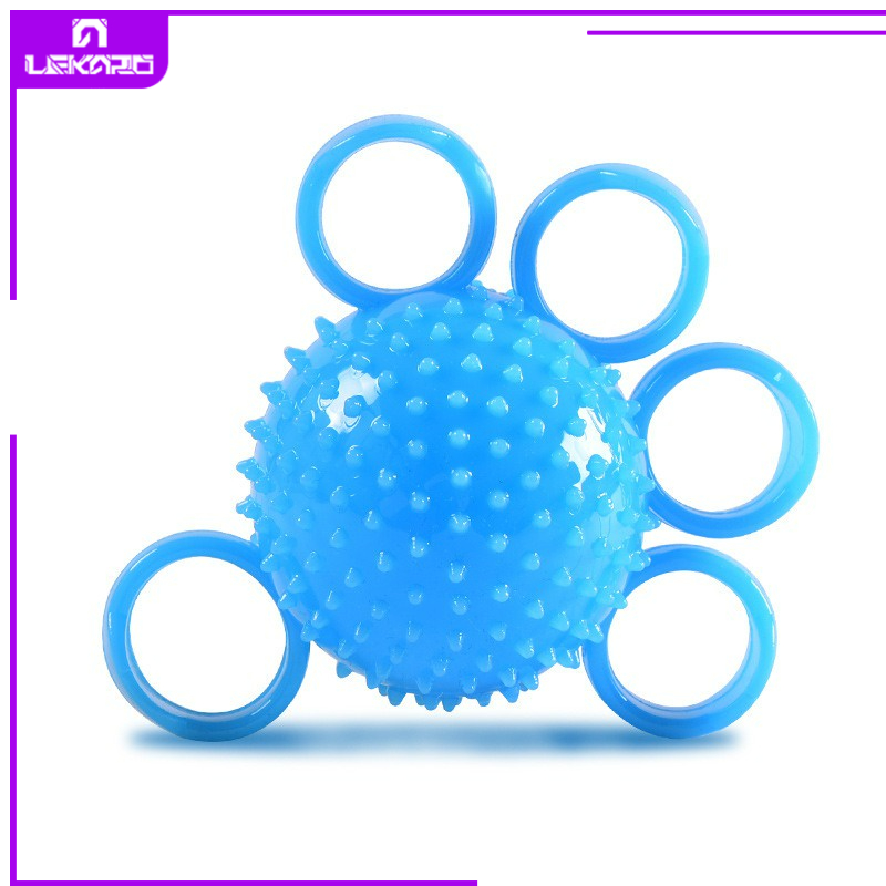 TPR Grip Ball Five Finger Stress Squeeze Hand Stroke Therapy Handball