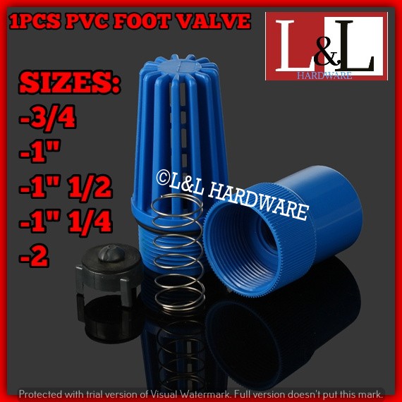 1211 PVC WATER PUMP FOOT VALVE W/ STRAINER PLAIN (5 SIZES AVAILABLE