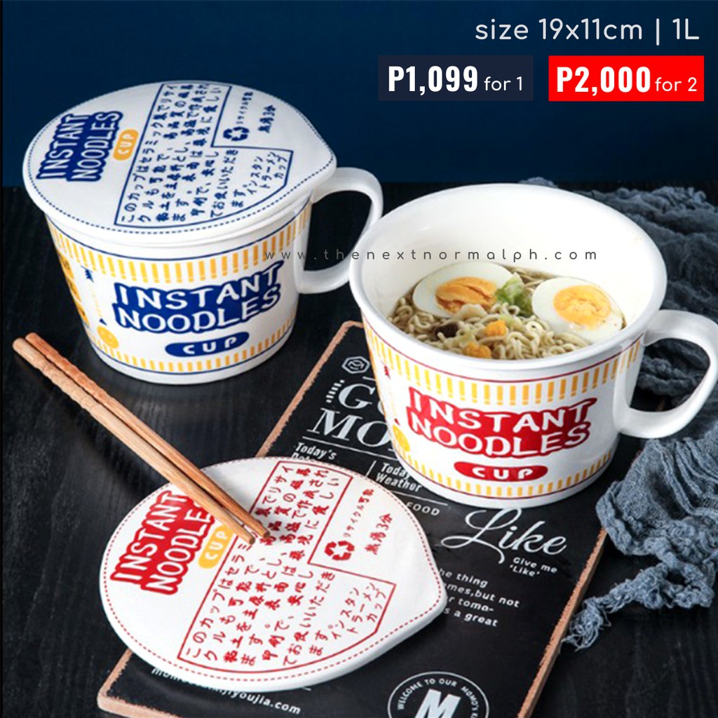 MICROWAVEABLE CERAMIC RAMEN INSTANT NOODLES BOWL RAMYEON CUP NOODLES