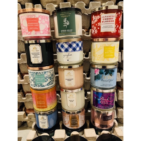 Bath and Body Works / White Barn 3 Wick candles Shopee Philippines