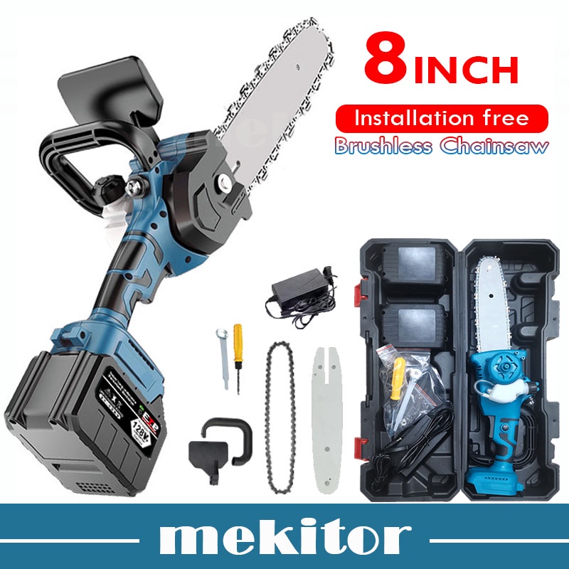 8" Cordless Chainsaw 8 inch Electric Mini Chain saw Tree Cutter