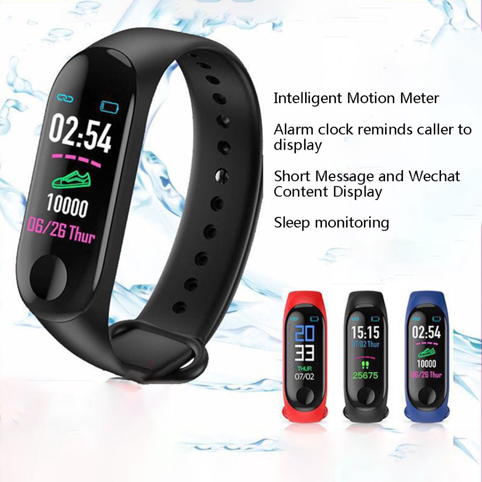 M3 Fitness Bluetooth Smart Bracelet Color Screen Exercise