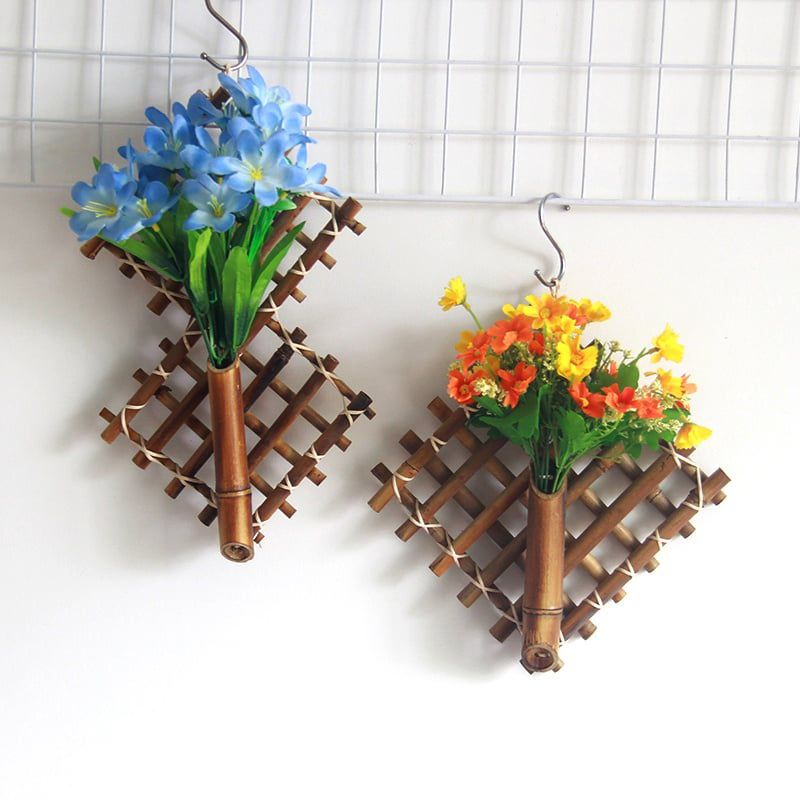 Diamond wall hanging bamboo flower vase( size 23cm 9inches) Shopee