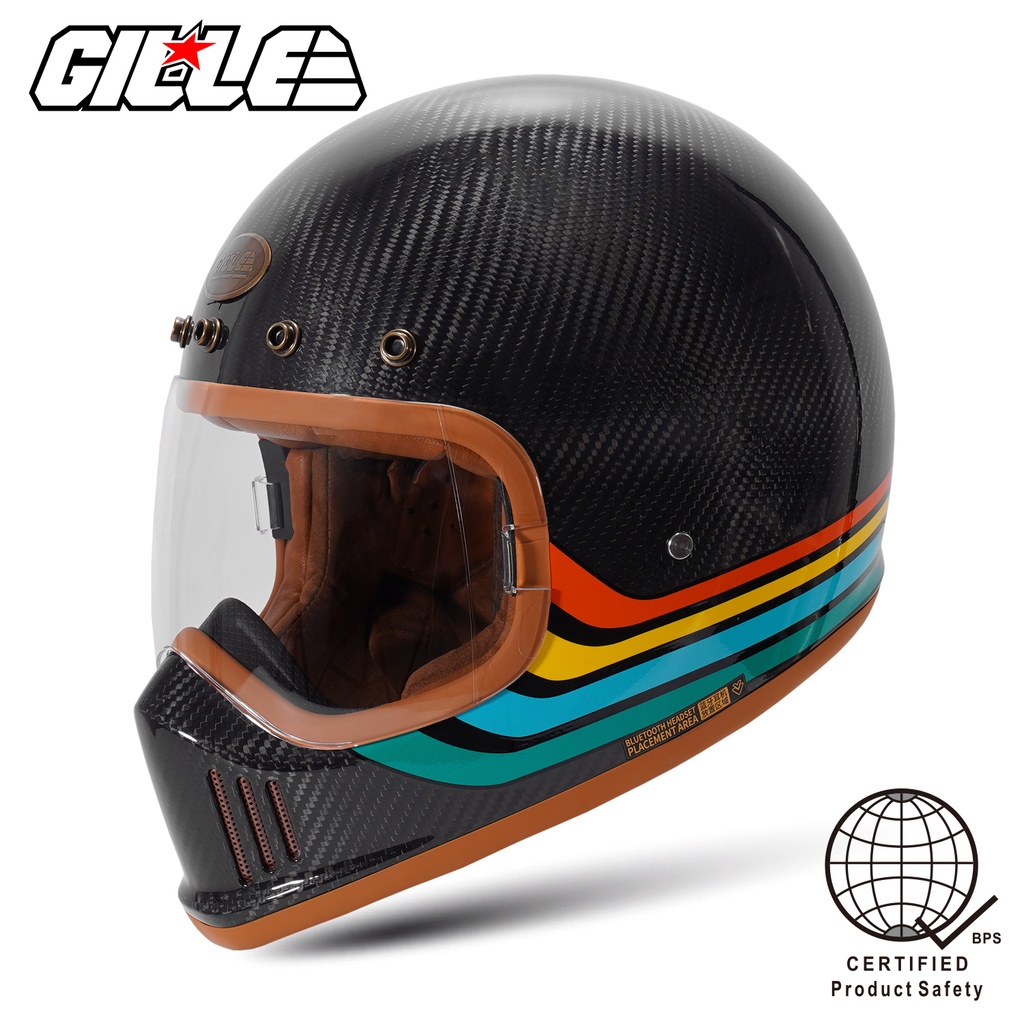 Gille AF10 SR8 PURE CARBON Classic Retro Full Face Vintage Helmet