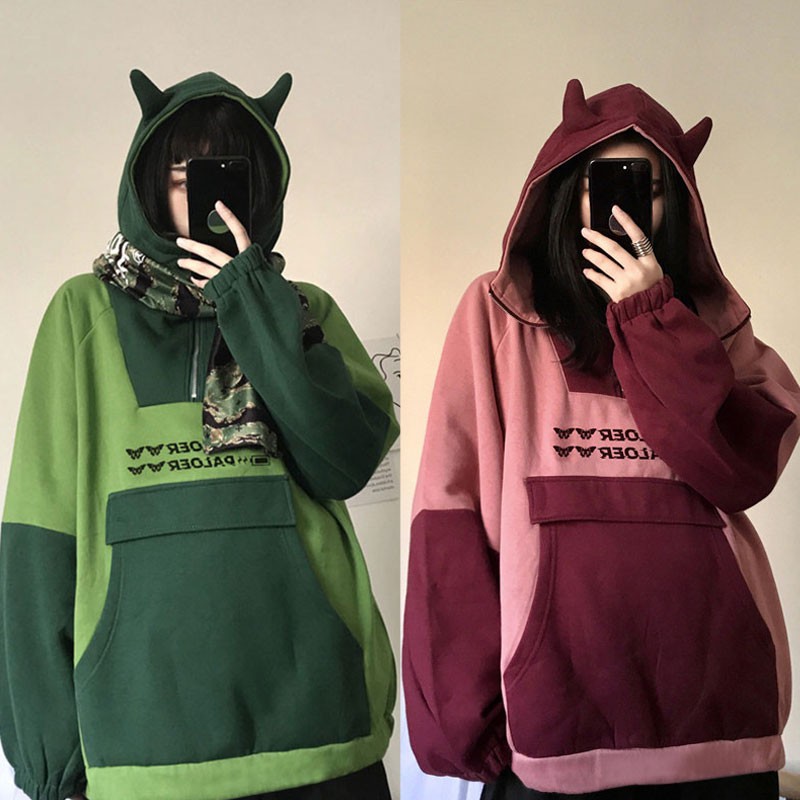 GZHOUSE harajuku aesthetic frog anime hoodie women purple