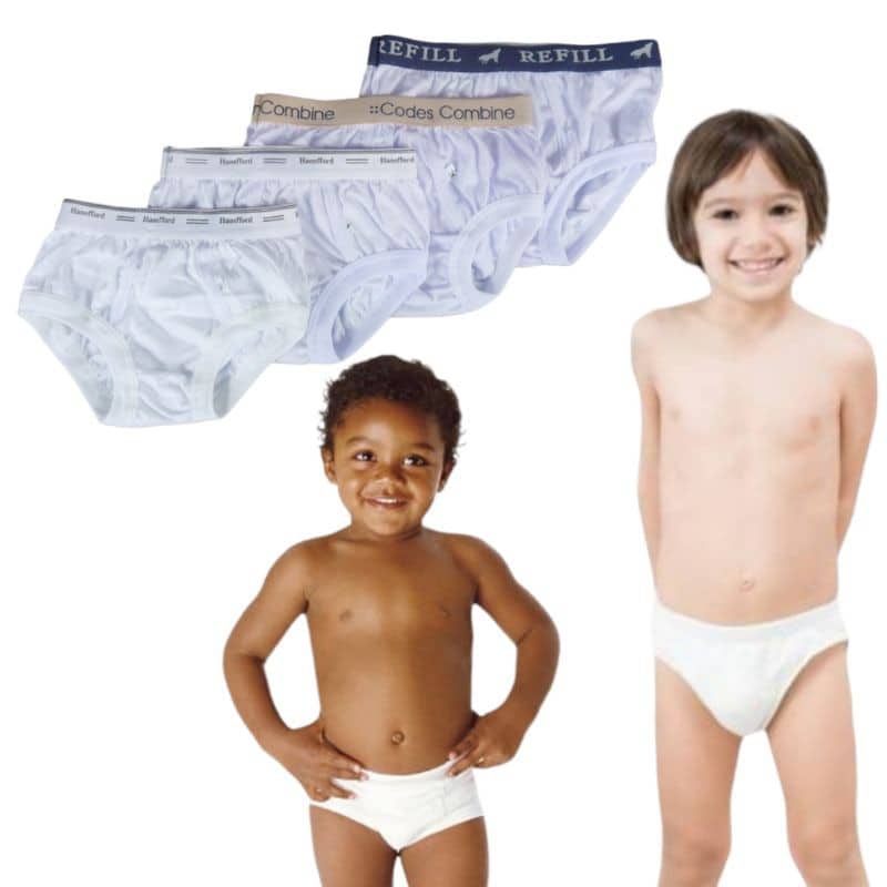 *COD DVX Kids Plain White Underwear Brief Modern Cotton Undies Shopee